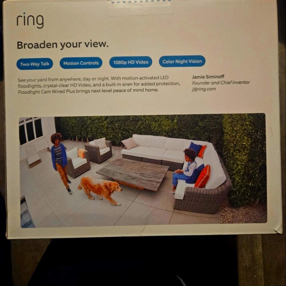 Ring video doorbell camera sealed in box